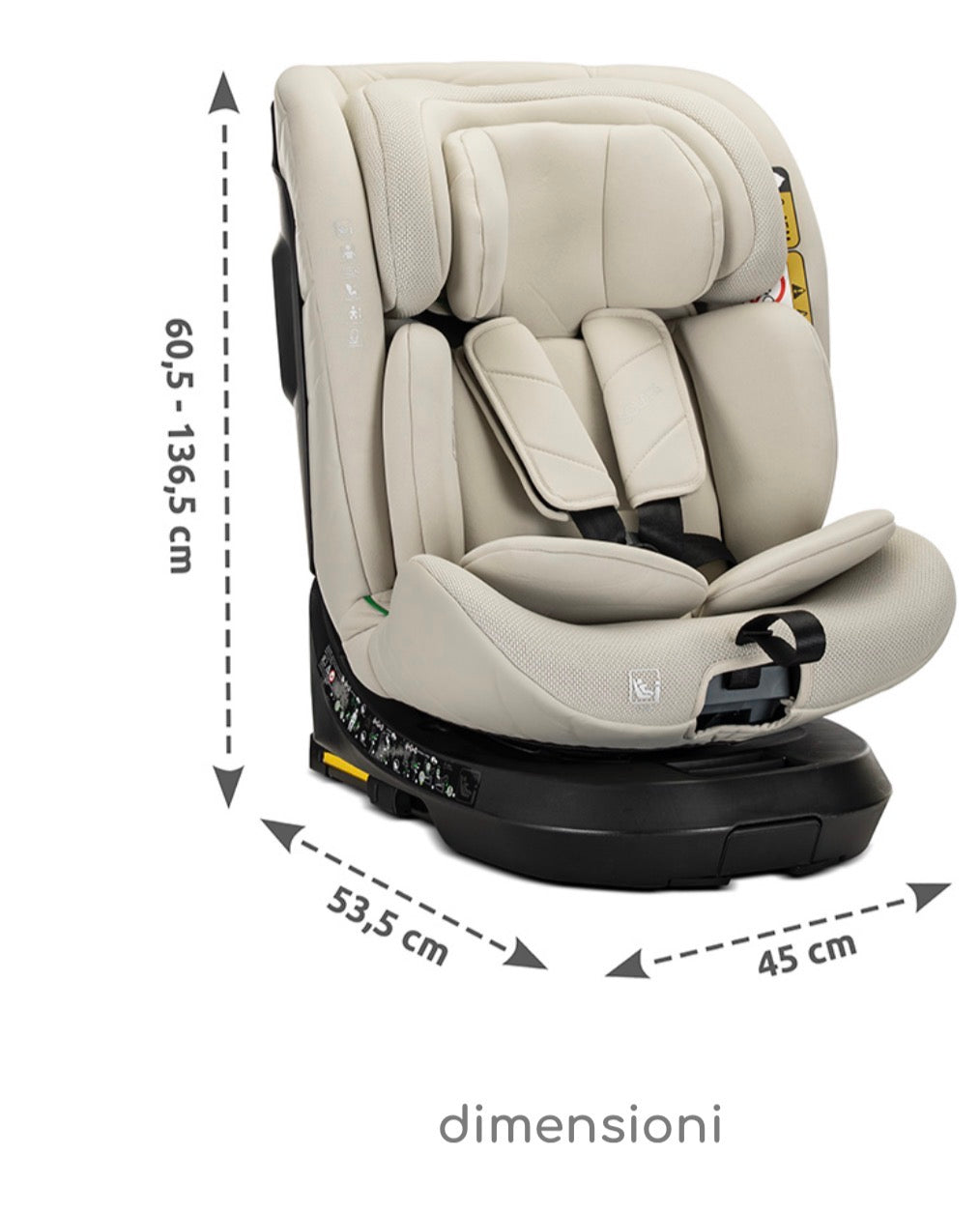 Seggiolino SOLARIS i-Size ISOFIX Support Leg 360 NERO