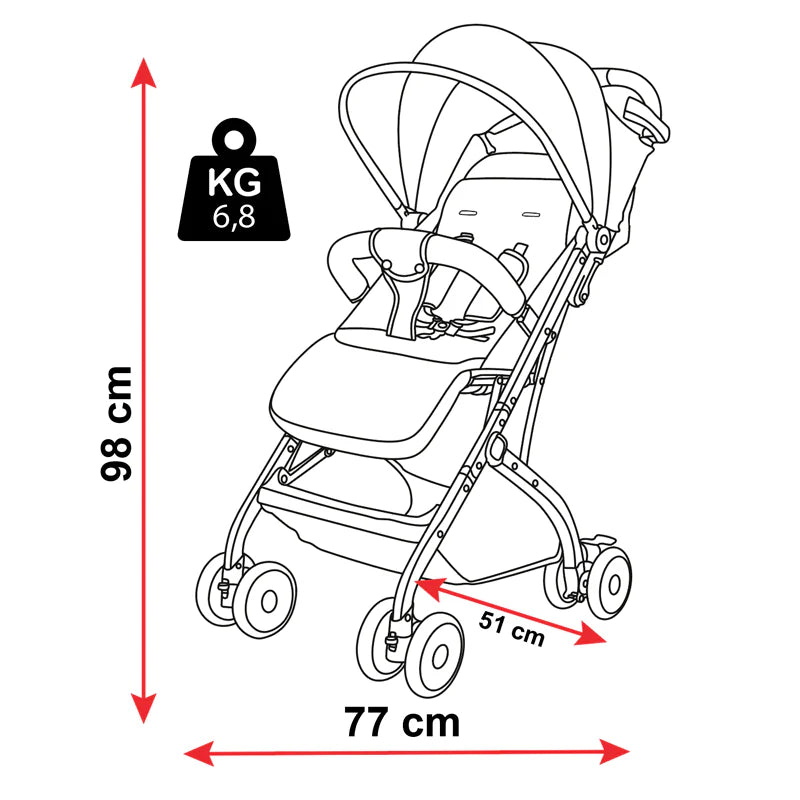 PASSEGGINO LEGGERO LEONIE JOY CON BORSA E COPRIGAMBE