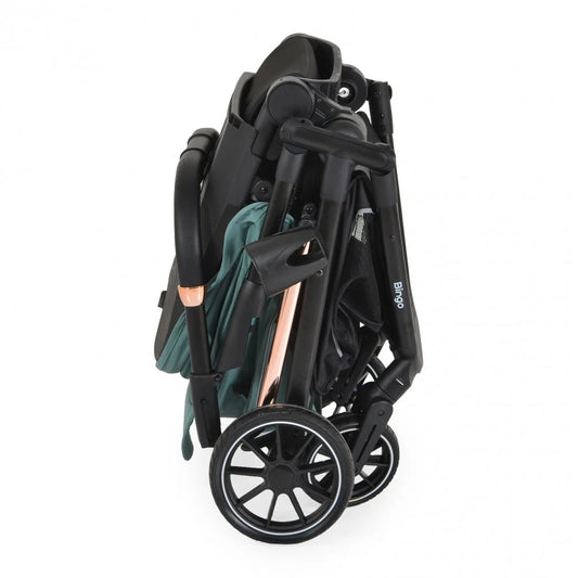 PASSEGGINO MONI BINGO FRONTE MAMMA E FRONTE STRADA CON COPRIGAMBE, ZAINO E PORTA BIBERON OMOLOGATO 0/22KG VERDE
