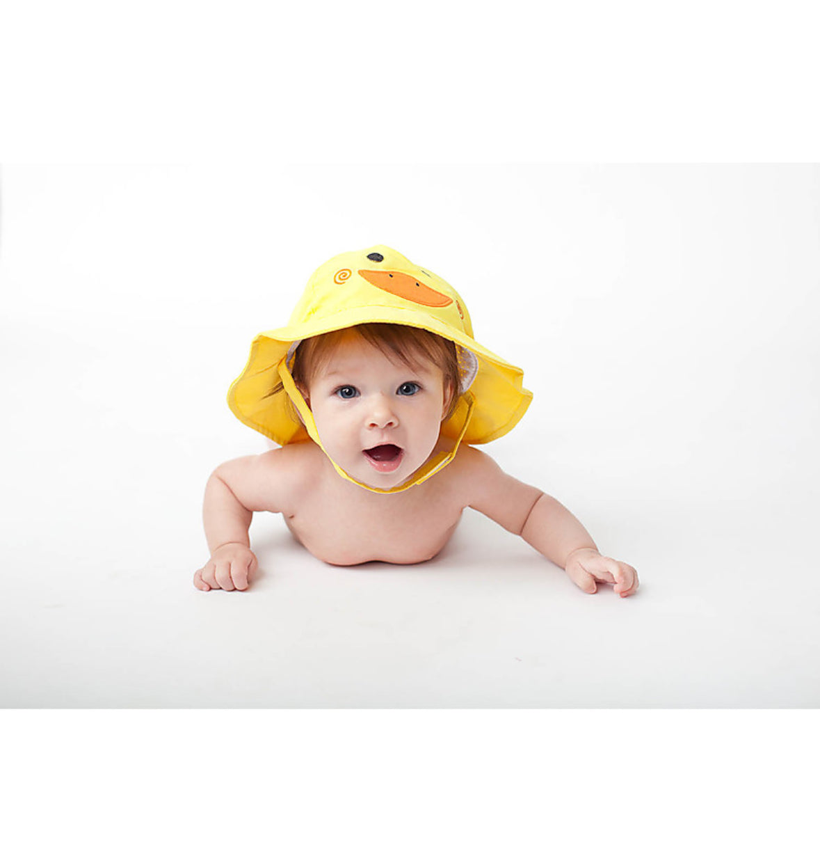 Set Baby Costumino Contenitivo + Cappellino, Anatroccolo - UPF 50+ taglia 6/12