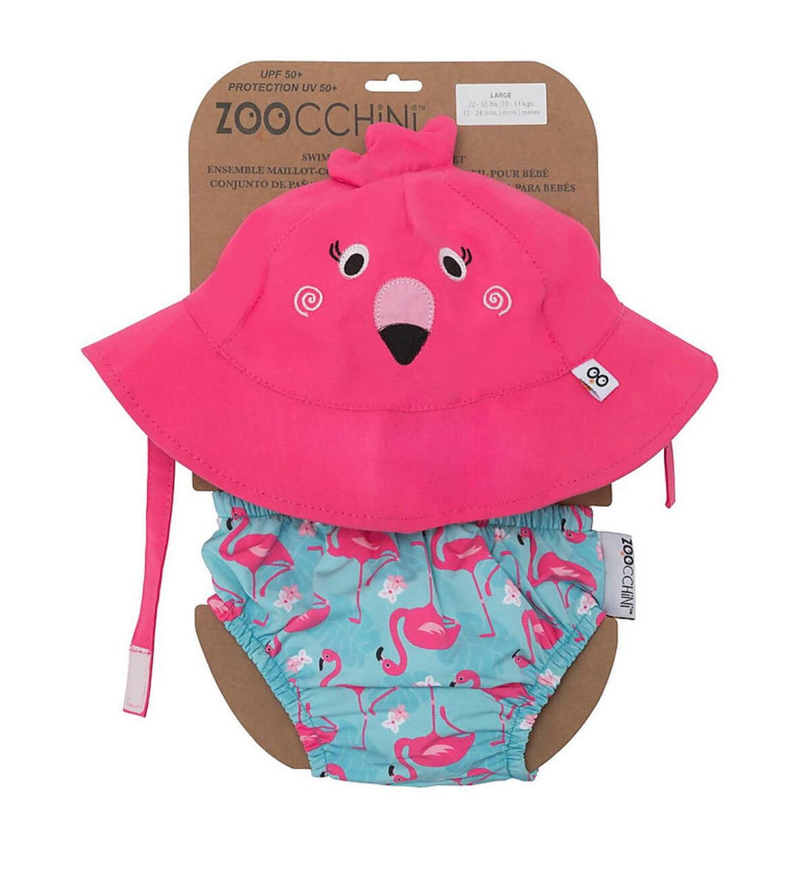 Set Baby Costumino Contenitivo + Cappellino, Fenicottero - UPF 50+ TAGLIA 6/12 mesi