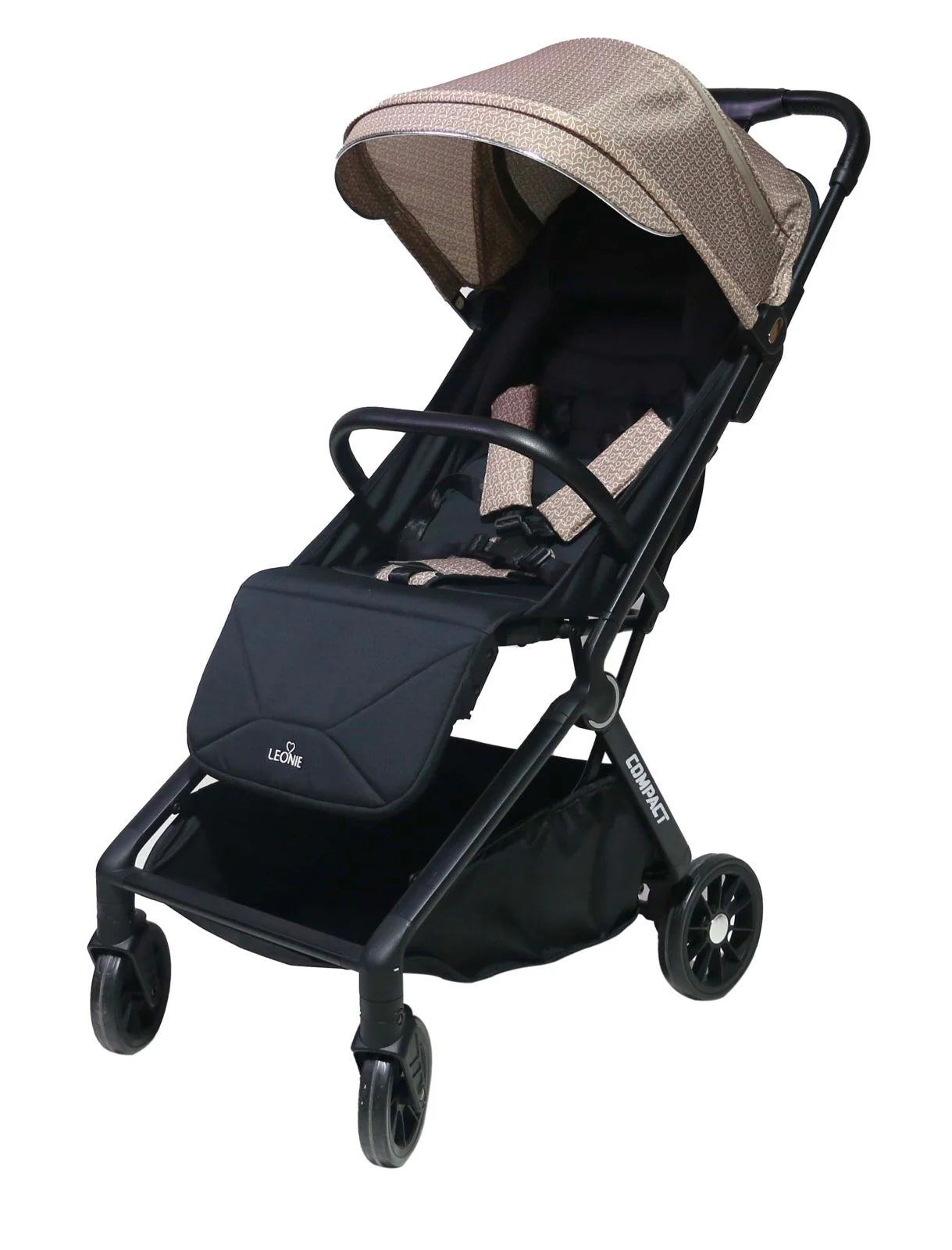 PASSEGGINO LEGGERO LEONIE COMPACT CON BORSA, BAGAGLIO A MANO IN AEREO, BEIGE