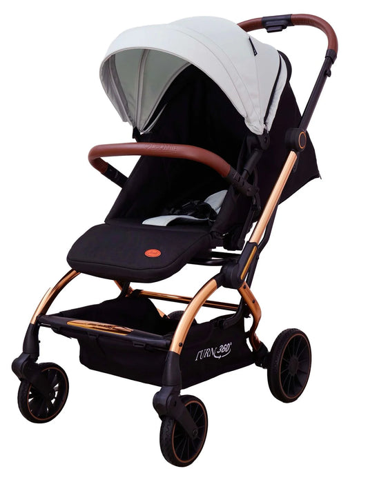 PASSEGGINO LEONIE TURN 360 FRONTE MAMMA E FRONTE STRADA CON COPRIGAMBE, ZAINO E ZANZARIERA OMOLOGATO 0/22KG VERDE ACQUA