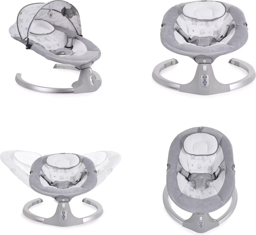 MONI Sdraietta Elettrica ARI GRIGIO con Telecomando Timer e Melodie