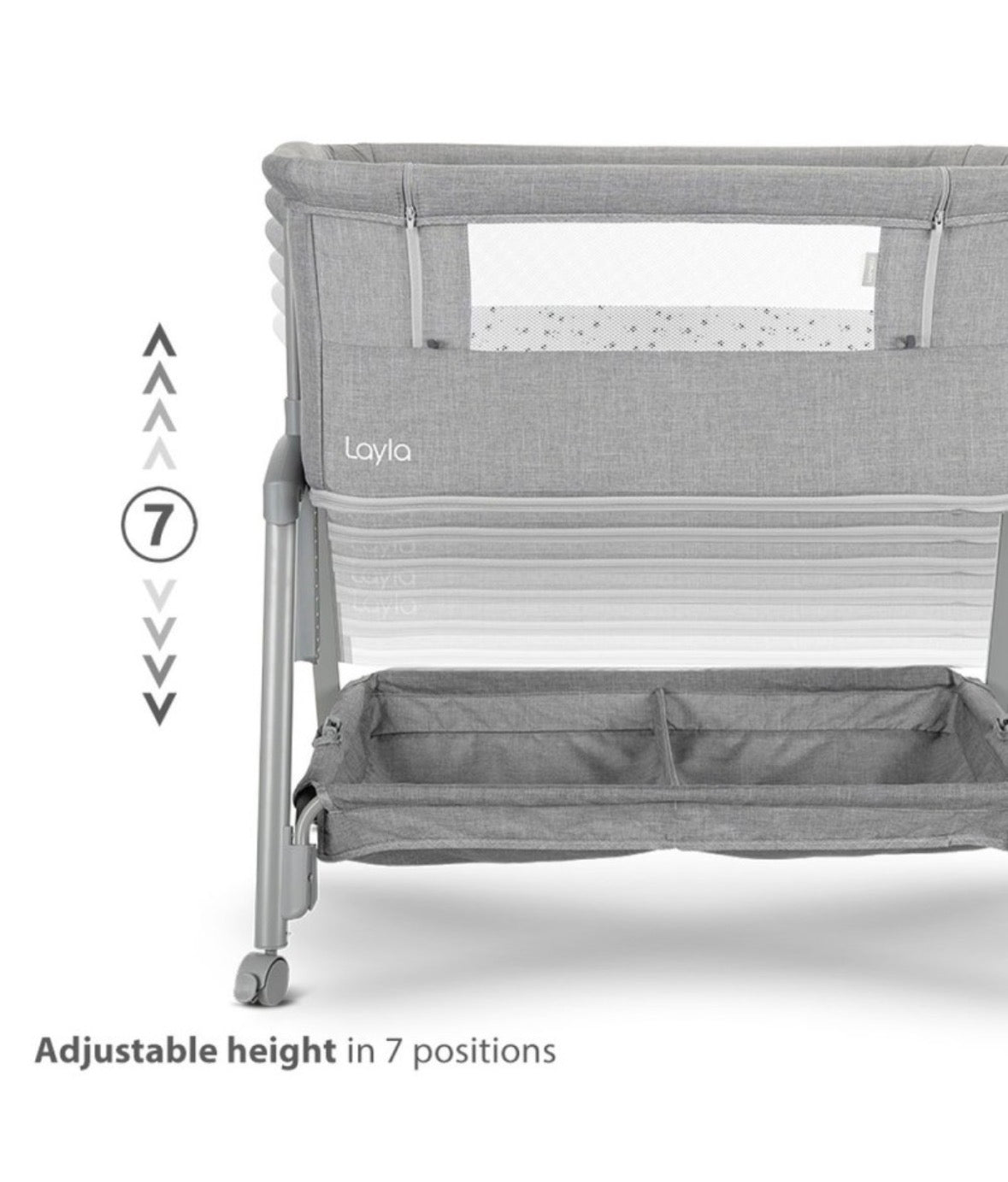 Mini culla LAYLA 2in1 con sponda abbattibile BEIGE