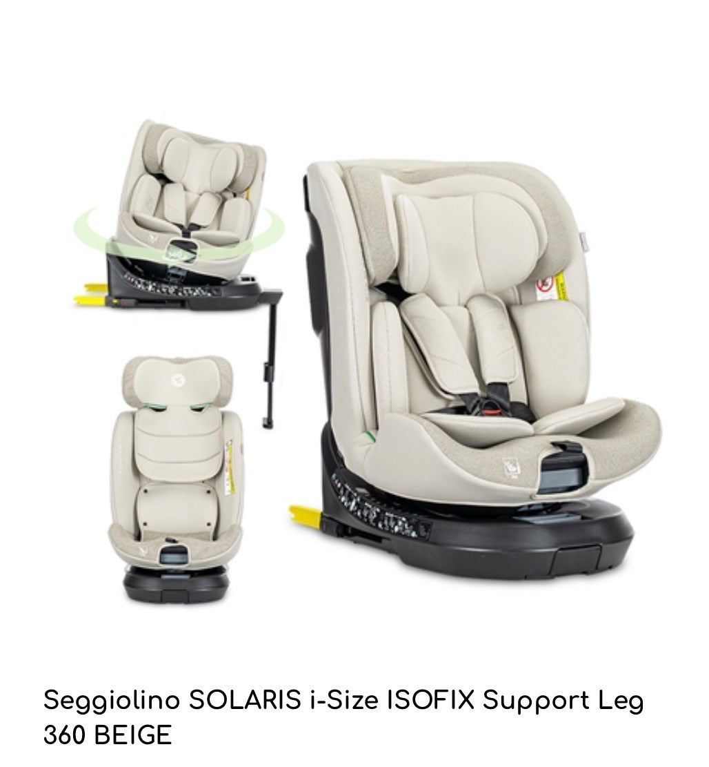 Seggiolino SOLARIS i-Size ISOFIX Support Leg 360 BEIGE
