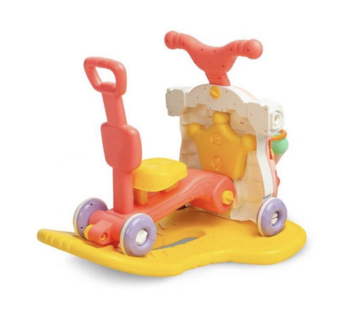 Moni Toys Giocattolo Evolutivo 5 in 1 – Cavalcabile, Dondolo, Girello, Balance Bike e Tavolo Attività ROSA