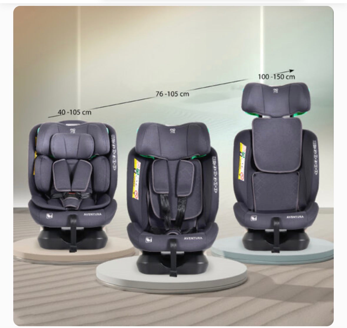 MONI SEGGIOLINO AUTO AVENTURA I-SIZE 40-150CM GRIGIO