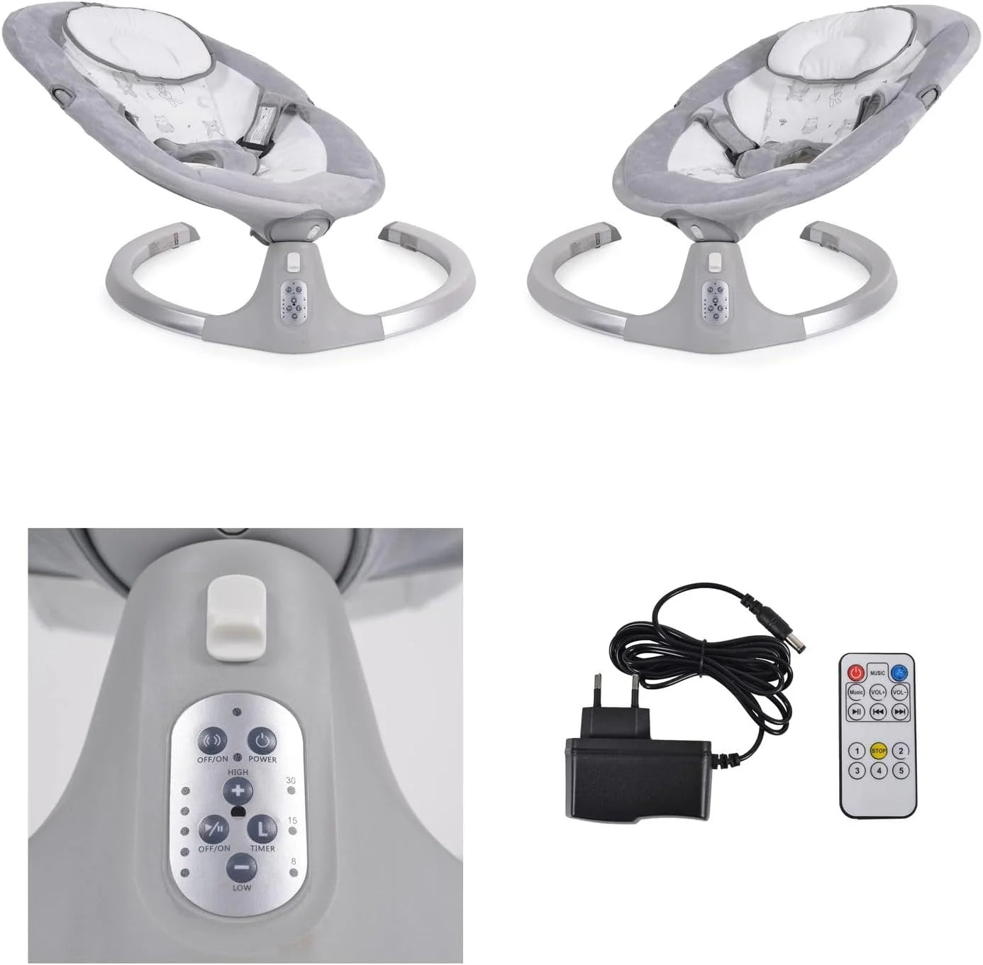 MONI Sdraietta Elettrica ARI MINT con Telecomando Timer e Melodie