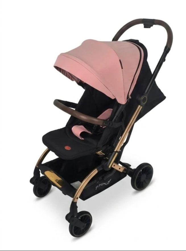PASSEGGINO LEONIE TURN 360 FRONTE MAMMA E FRONTE STRADA CON COPRIGAMBE, ZAINO E ZANZARIERA OMOLOGATO 0/22KG ROSA