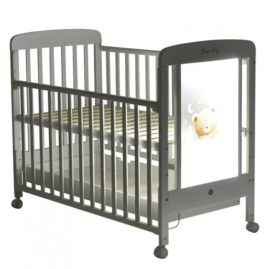 CANGAROO LUNA HUG CULLA IN LEGNO + MATERASSO + ASTA CON VELO CON PANNELLO LED ILLUMINATO
