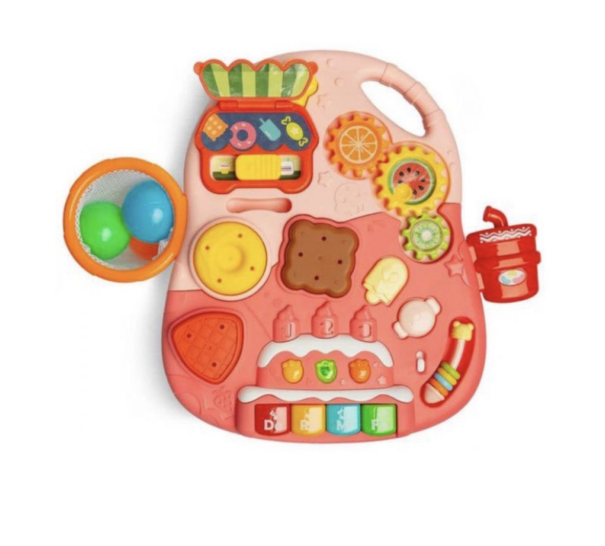 Moni Toys Giocattolo Evolutivo 5 in 1 – Cavalcabile, Dondolo, Girello, Balance Bike e Tavolo Attività ROSA