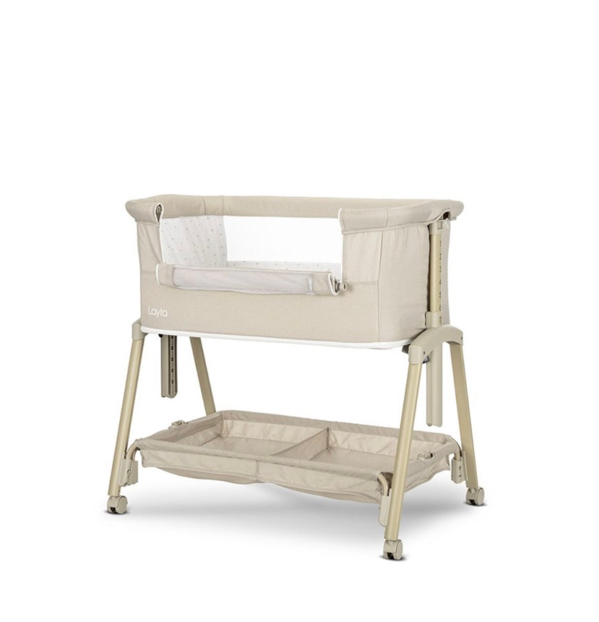 Mini culla LAYLA 2in1 con sponda abbattibile BEIGE