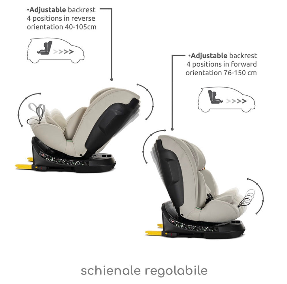 Seggiolino SOLARIS i-Size ISOFIX Support Leg 360 BEIGE
