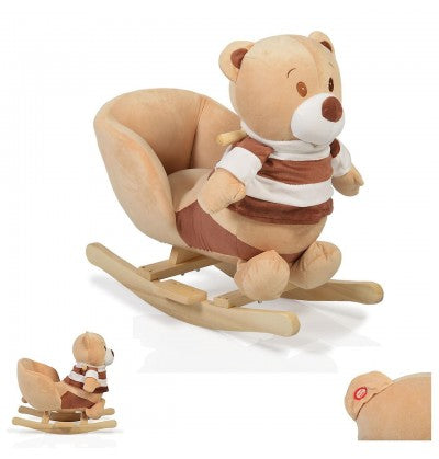 MONI Dondolo per Bambini in Legno Orso Marrone con Suoni