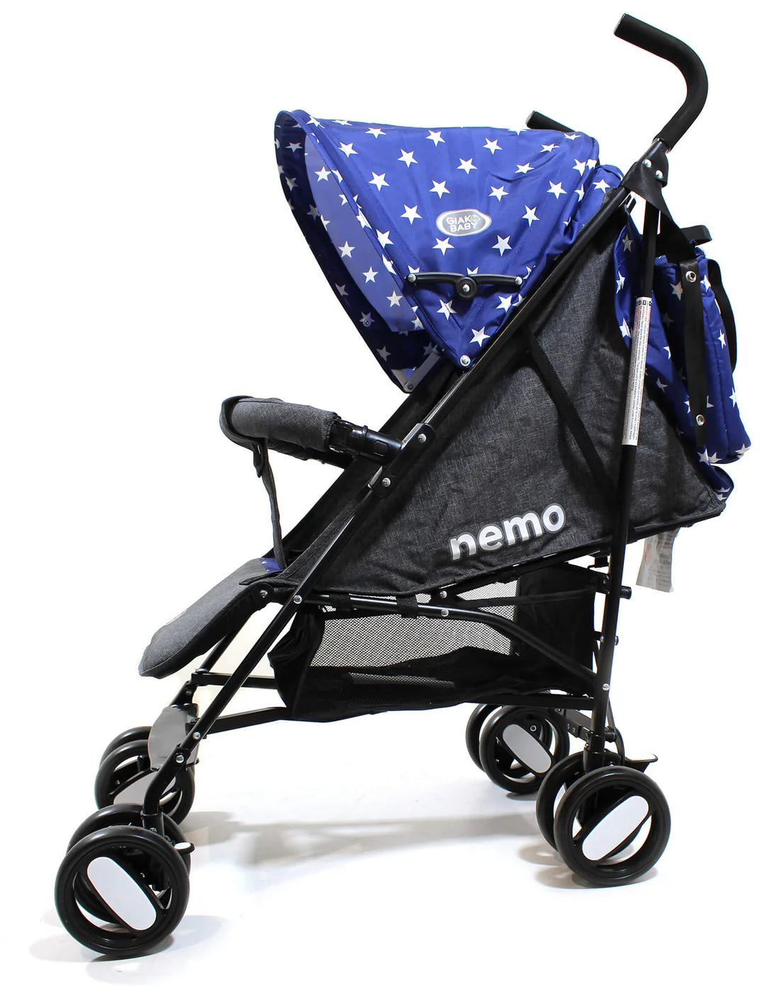 Passeggino Leggero per Bambini Pieghevole con Borsa Nemo Blu con Stelle