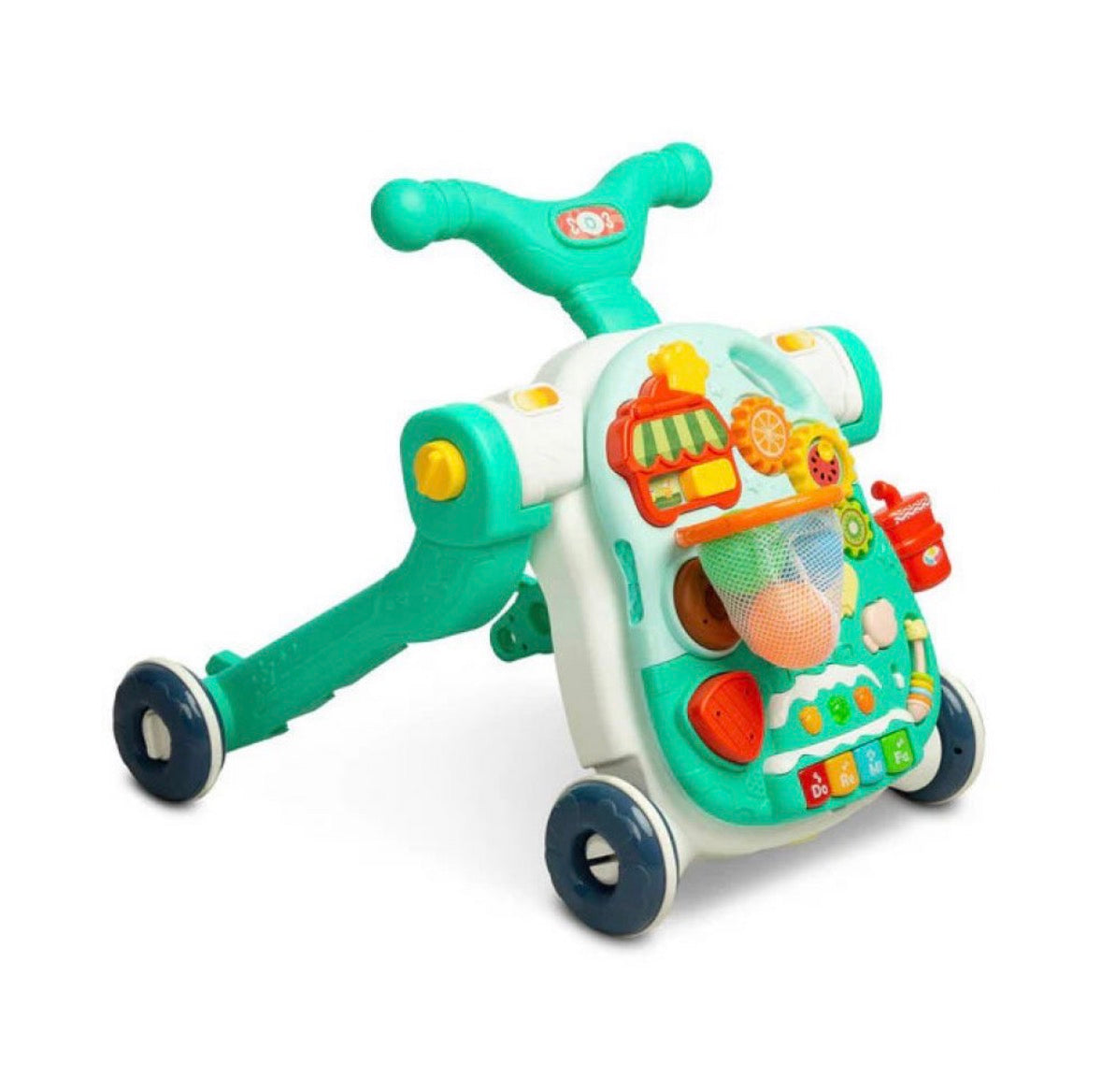 Moni Toys Giocattolo Evolutivo 5 in 1 – Cavalcabile, Dondolo, Girello, Balance Bike e Tavolo Attività AZZURRO