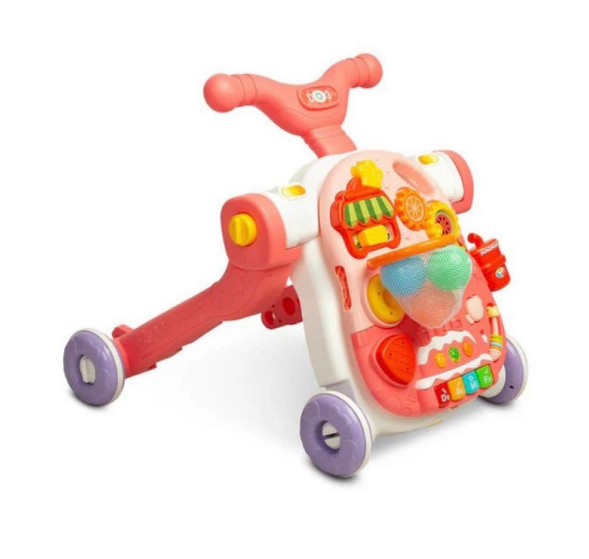 Moni Toys Giocattolo Evolutivo 5 in 1 – Cavalcabile, Dondolo, Girello, Balance Bike e Tavolo Attività ROSA