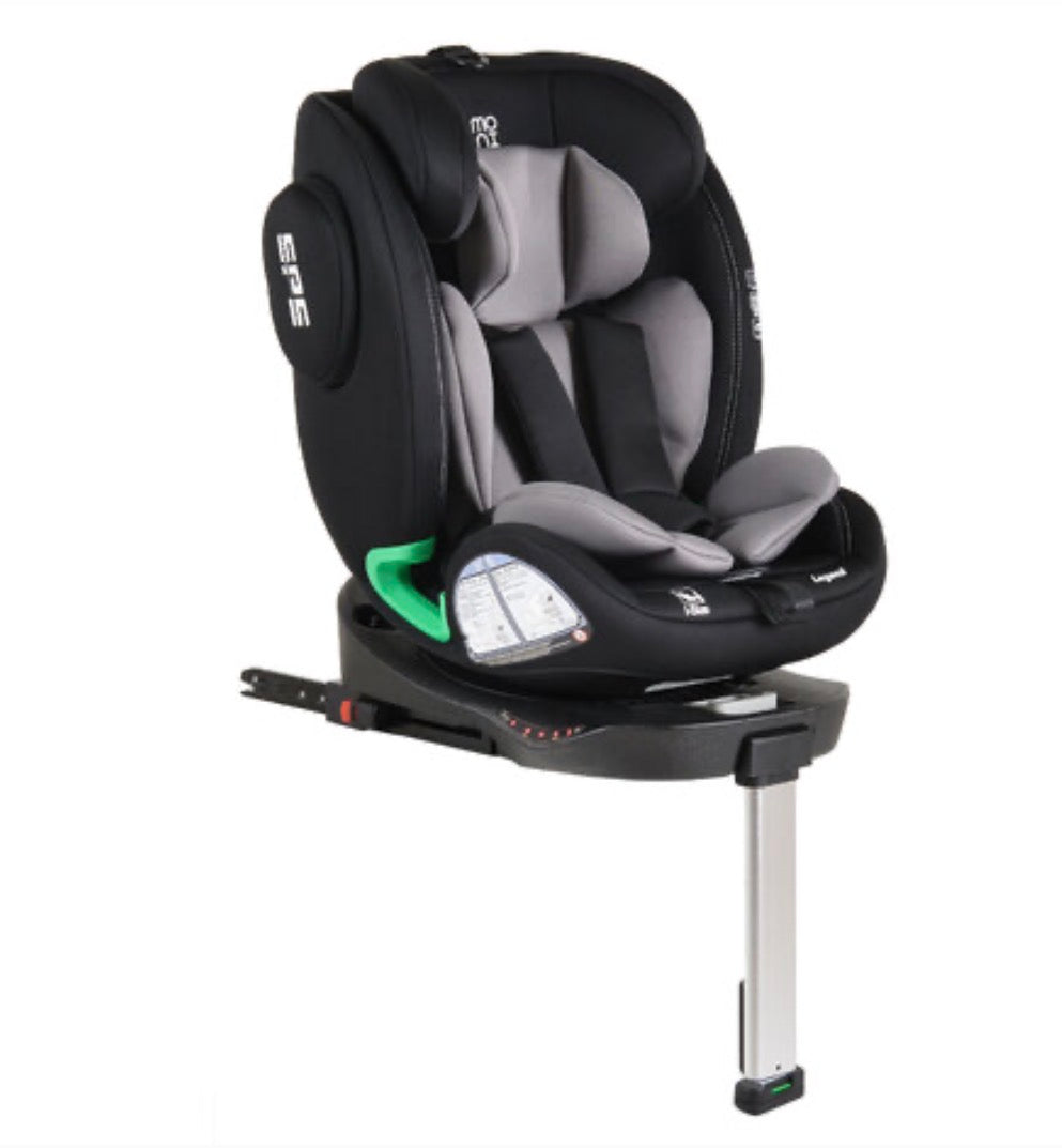 Moni Seggiolino Auto Legend 40-150 cm GRIGIO – 3 in 1 con Rotazione 360° e ISOFIX