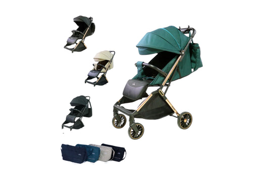 PASSEGGINO LEGGERO LEONIE SAMBA CHIUSURA AUTOMATICA COMPLETO DI BORSA OMOLOGATO 0/22KG COLORE NERO