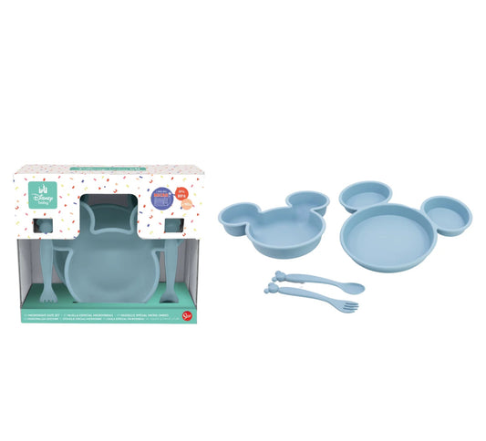 Topolino | Set Piatti e Posate Mickey Mouse Topolino Celesti in Plastica