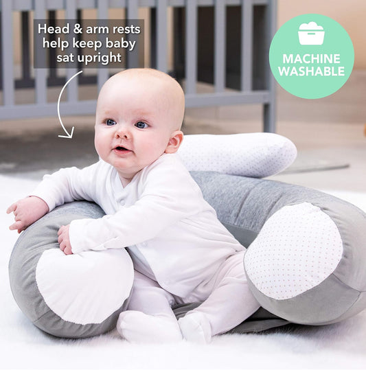 Seggiolino per bambini Nuby Penguin Sit-Me-Up. Sedile gonfiabile Sit & Play con vassoio e giocattoli per bambini
