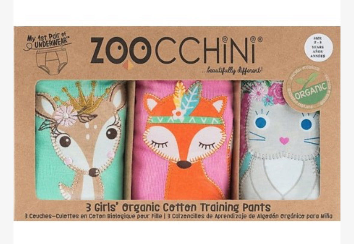 Mutandine Imbottite da Apprendimento Bimba, Principesse del Bosco - Pacco da 3 - 100% cotone bio
TAGLIA ABBIGLIAMENTO: 3/4 Anni