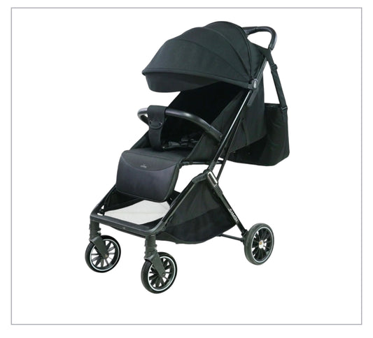 PASSEGGINO LEGGERO LEONIE SAMBA CHIUSURA AUTOMATICA COMPLETO DI BORSA OMOLOGATO 0/22KG COLORE NERO