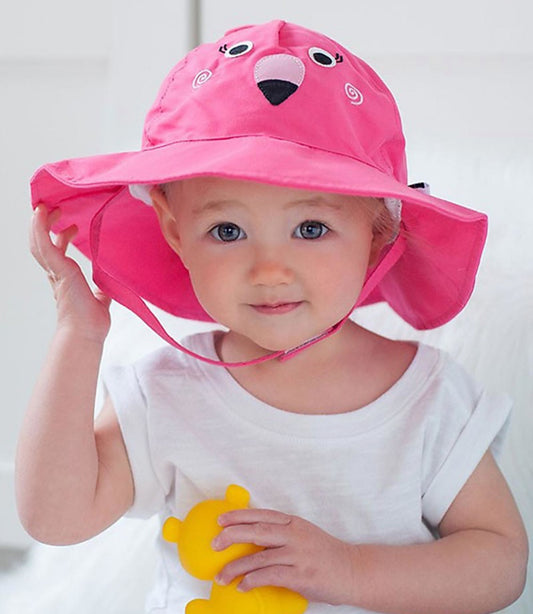 Set Baby Costumino Contenitivo + Cappellino, Fenicottero - UPF 50+ TAGLIA 6/12 mesi