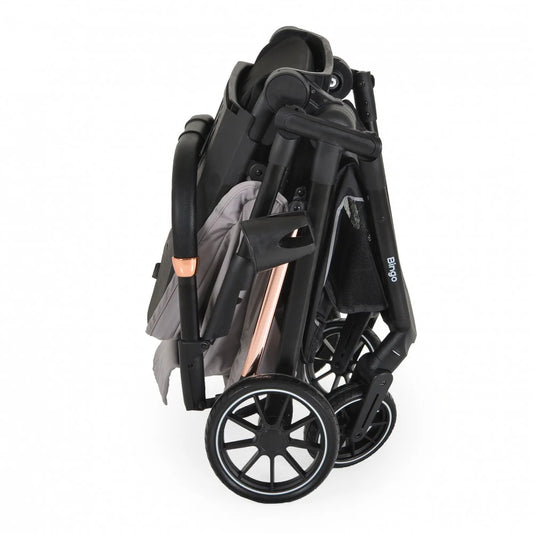 PASSEGGINO MONI BINGO FRONTE MAMMA E FRONTE STRADA CON COPRIGAMBE, ZAINO E PORTA BIBERON OMOLOGATO 0/22KG GRIGIO