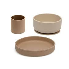 Kiokids Set di Stoviglie in Silicone Begie
