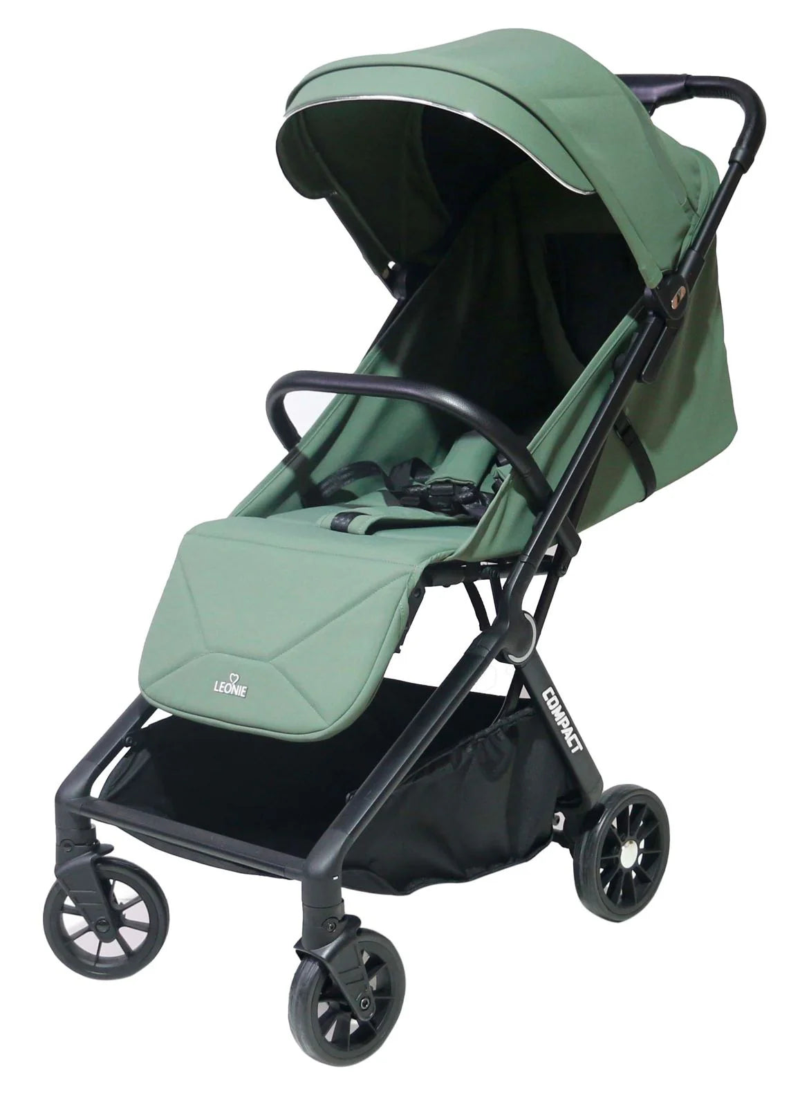 PASSEGGINO LEGGERO LEONIE COMPACT CON BORSA, BAGAGLIO A MANO IN AEREO, VERDE