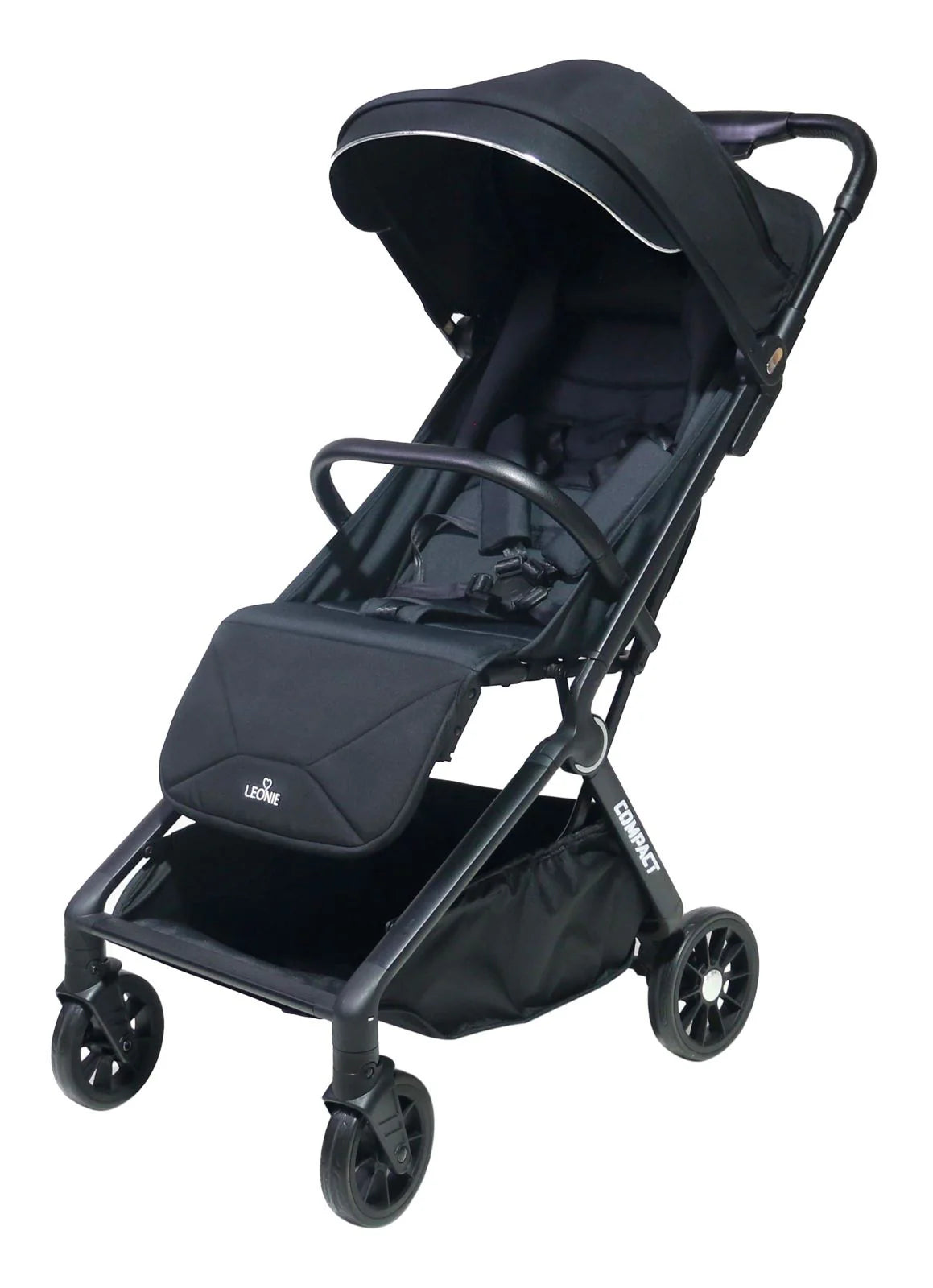 PASSEGGINO LEGGERO LEONIE COMPACT CON BORSA, BAGAGLIO A MANO IN AEREO, NERO