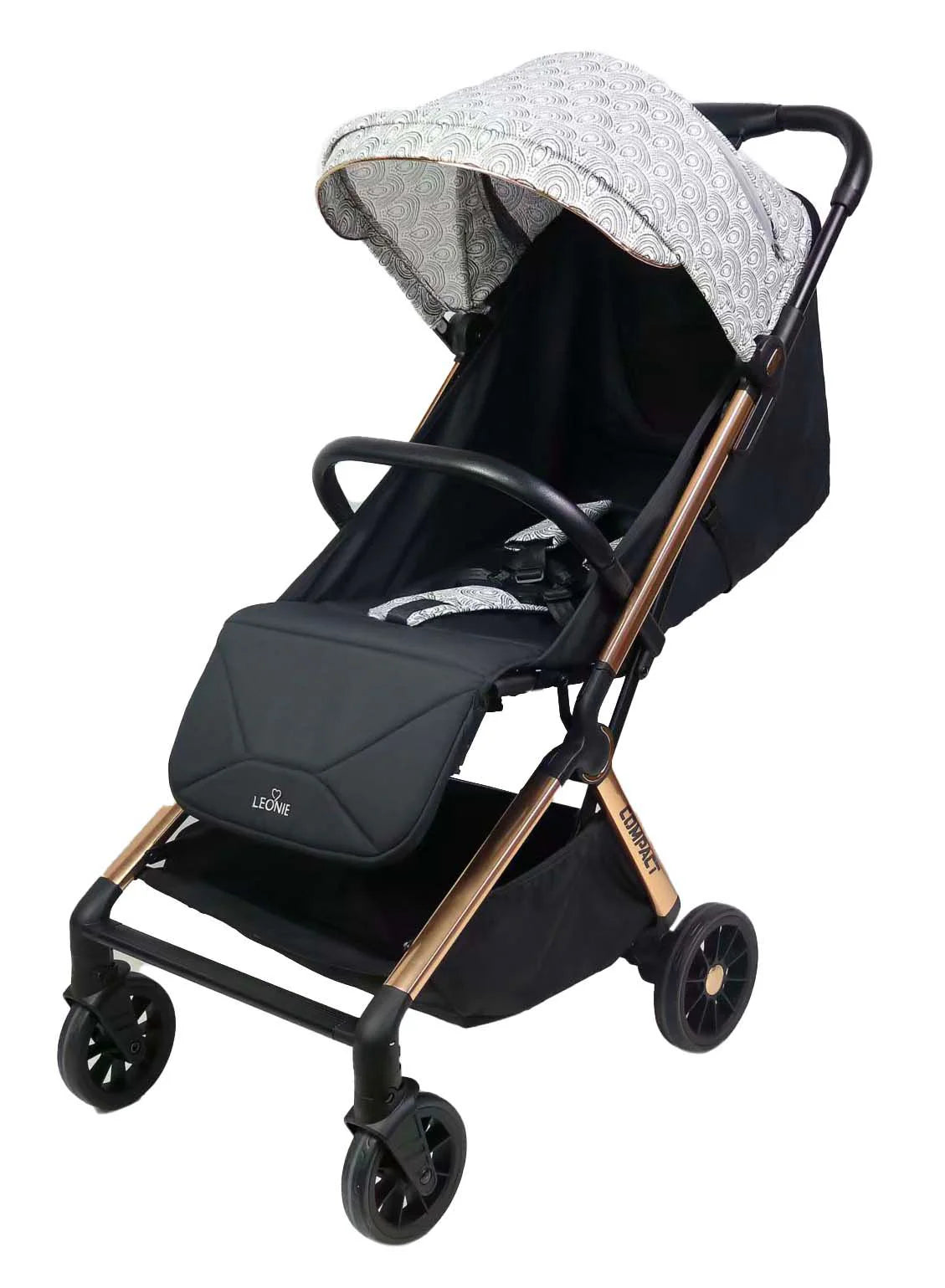 PASSEGGINO LEGGERO LEONIE COMPACT CON BORSA,GRIGIO CHIARO
