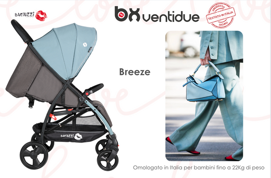BX 22 BREEZE passeggino super leggero chiusura Lampo, omologato 22Kg