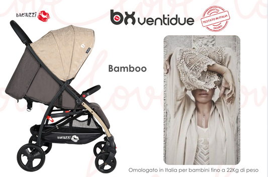 BX 22 BAMBOO passeggino super leggero chiusura Lampo, omologato 22Kg