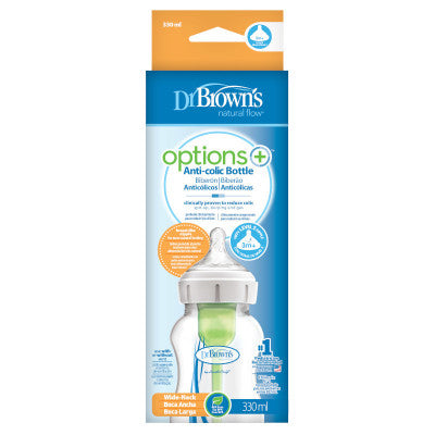 Dr. Brown's Biberon da 330ML con collo largo + tettarella 3m+ (lv 2)