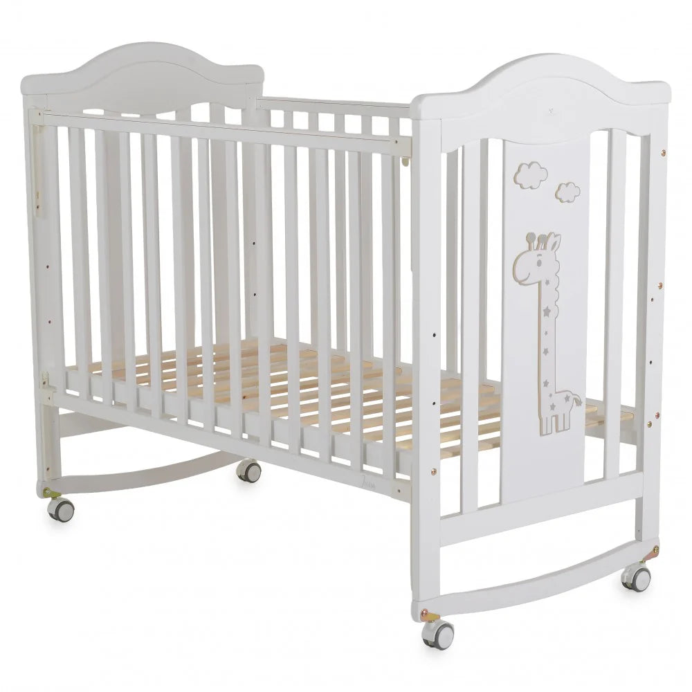 CANGAROO JUNO CULLA IN LEGNO CON FUNZIONE DONDOLO 125X65CM COMPLETA DI MATERASSO