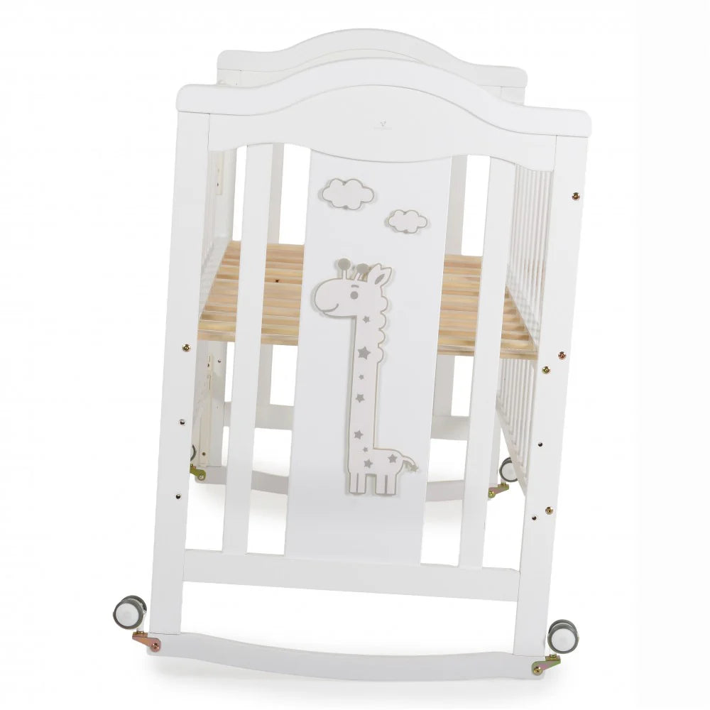 CANGAROO JUNO CULLA IN LEGNO CON FUNZIONE DONDOLO 125X65CM COMPLETA DI MATERASSO