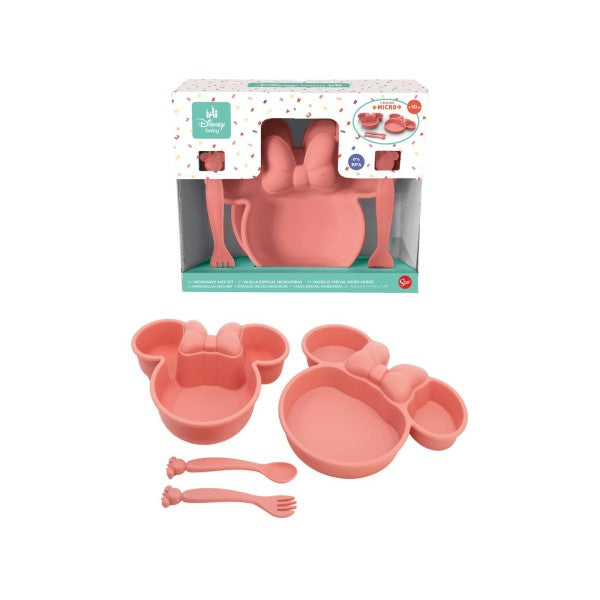 Minnie | Set Piatti e Posate Minnie Mouse Rosa in Plastica